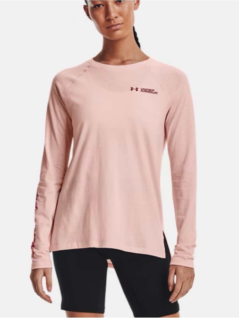 Under Armour Graphic Long Sleeve Shirt - Light Pink - Size XL